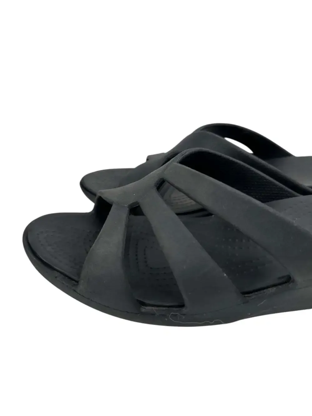 Crocs Sanrah Wedge Comfort Slide Sandals Black Lightweight Womens Size 9